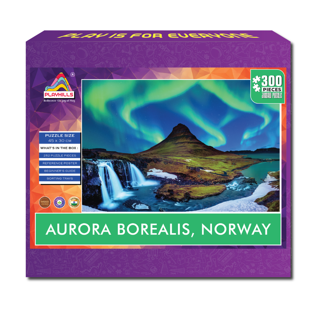 Aurora Borealis  Northern Lights, 300-Piece Wooden Jigsaw Puzzle