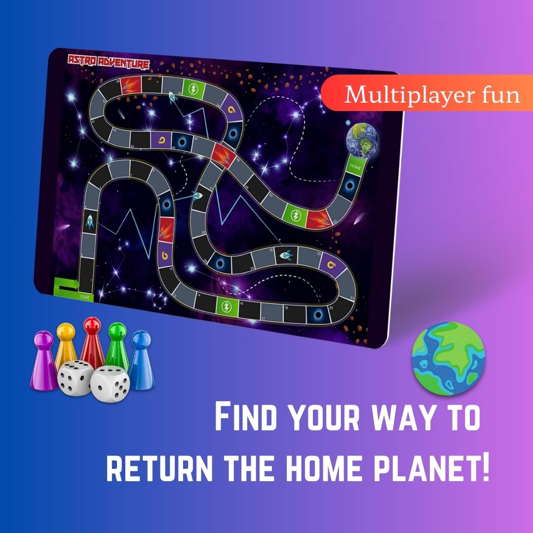 Playhills Combo Astro Adventure 2-in-1 Jigsaw Puzzle + Multiplayer Board Game, 108 wooden pieces and Game board for Kids Age 5+ years