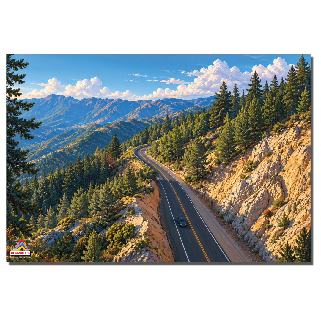 The Great Mountain Road, 300 pieces Wooden Jigsaw Puzzle