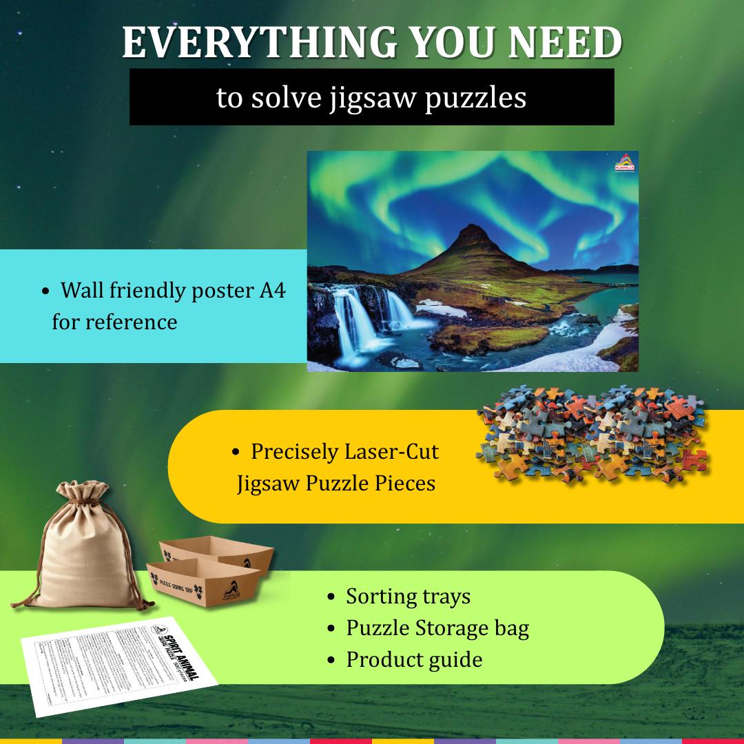 Playhills Aurora Borealis | Northern Lights Landscape Jigsaw Puzzle 300 pcs for Kids Age 8+ years