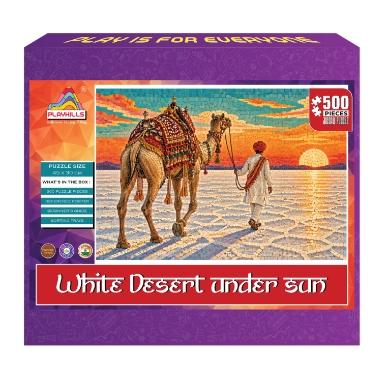 Playhills The Great White Desert of India, Wooden 500 piece Jigsaw Puzzle