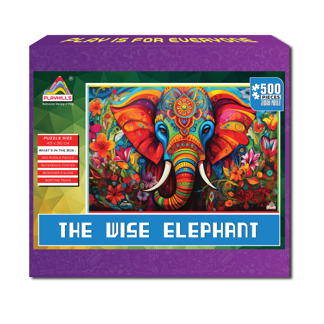 The Wise Elephant 500-Piece Wooden Jigsaw Puzzle by Playhills