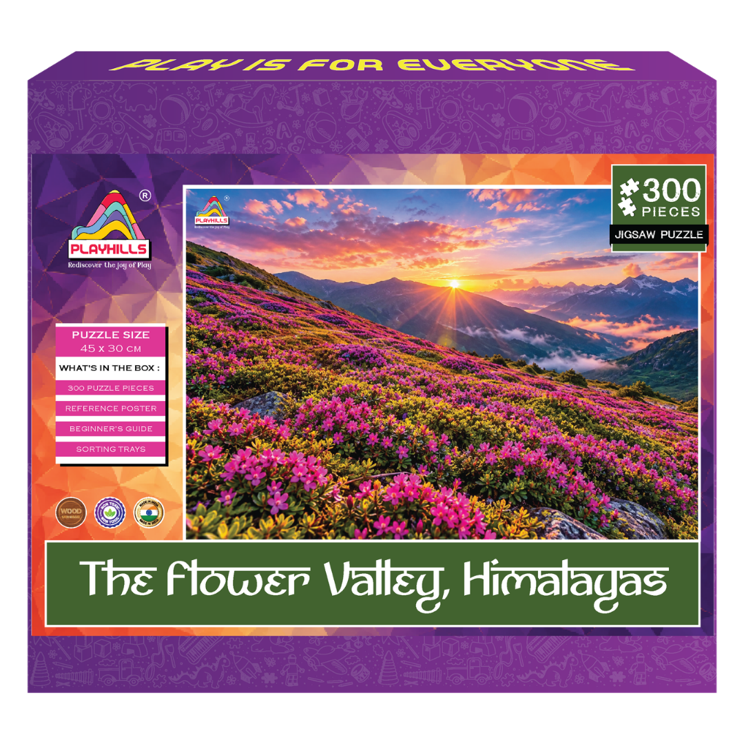 Playhills The Sunrise in Flower Valley, 300-pieces Wooden Jigsaw Puzzle