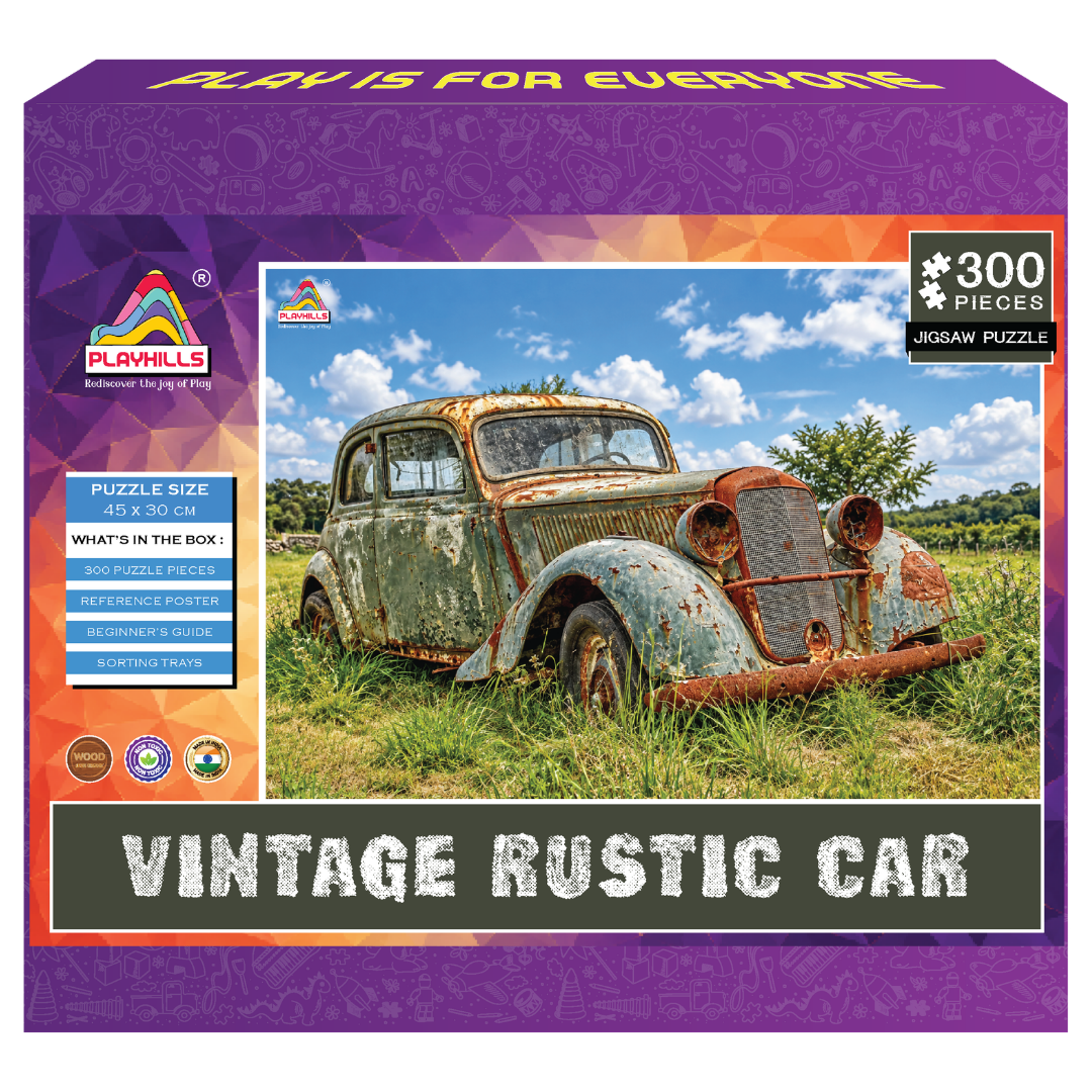 Playhills | The Vintage Rustic Car Wooden Jigsaw 300 piece puzzle