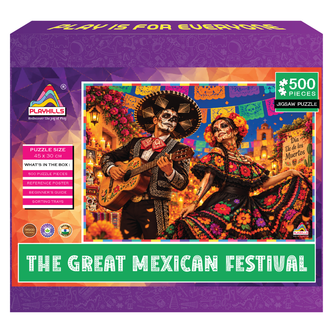 Playhills The Great Mexican Festival Dia De Los Muertos Wooden 500 piece Jigsaw Puzzle