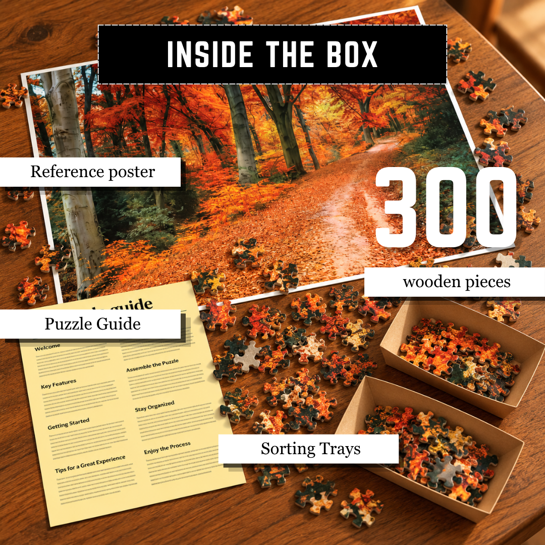 Playhills The Forest Path in Autumn Landscape Wooden 300 pieces Jigsaw Puzzle