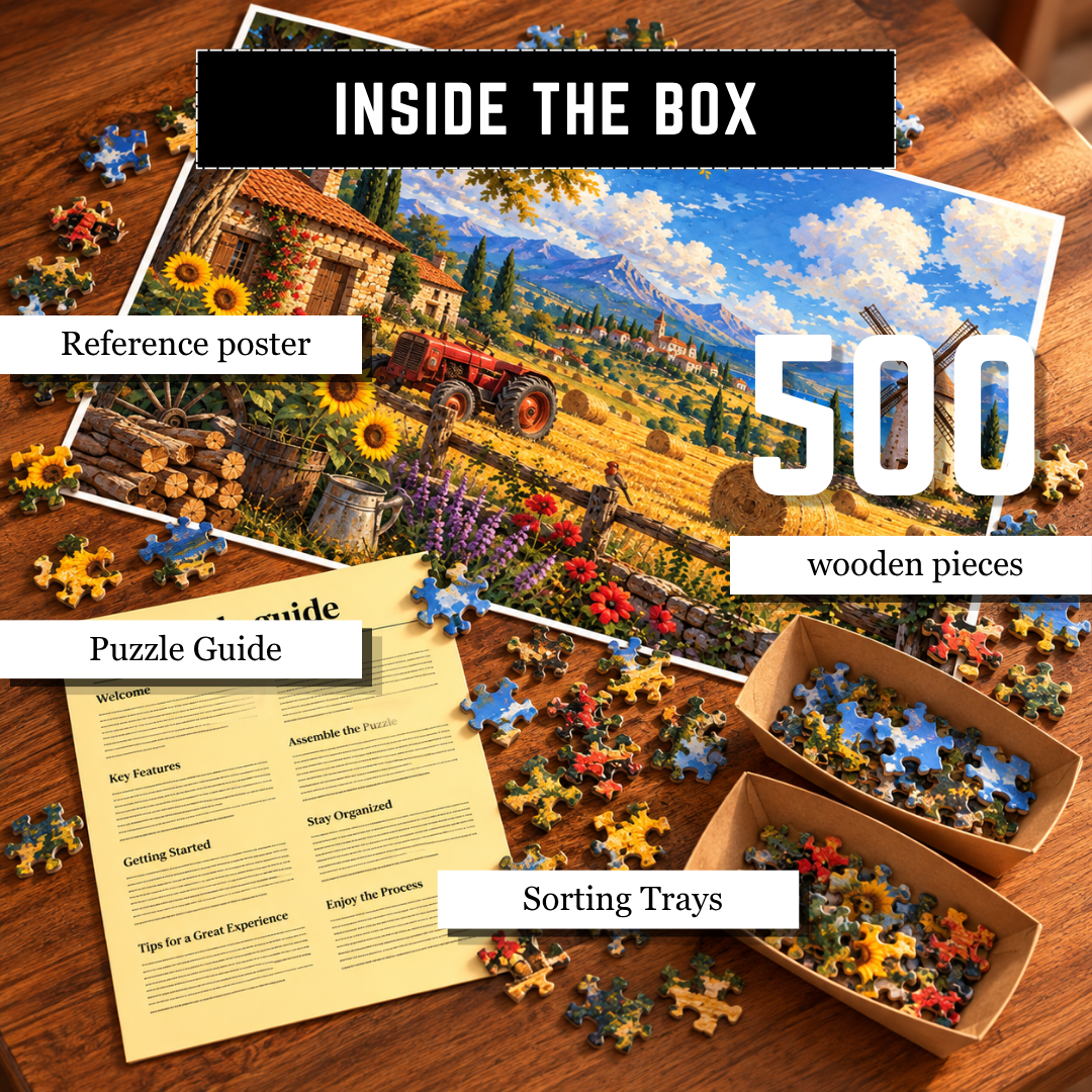 Playhills | The Serene Village Countryside Wooden 500 pieces Jigsaw Puzzle
