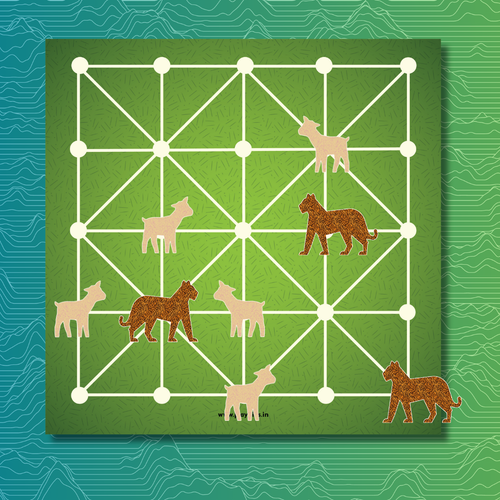 Bagh Chaal : Traditional Board Game (Wooden, Multiplayer)