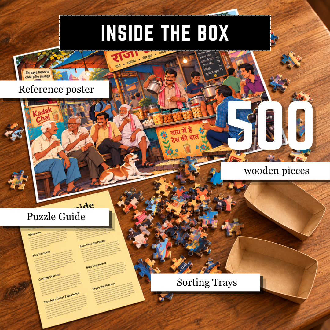 Playhills | The Great Indian Tea Stall Wooden 500 pieces Jigsaw Puzzle