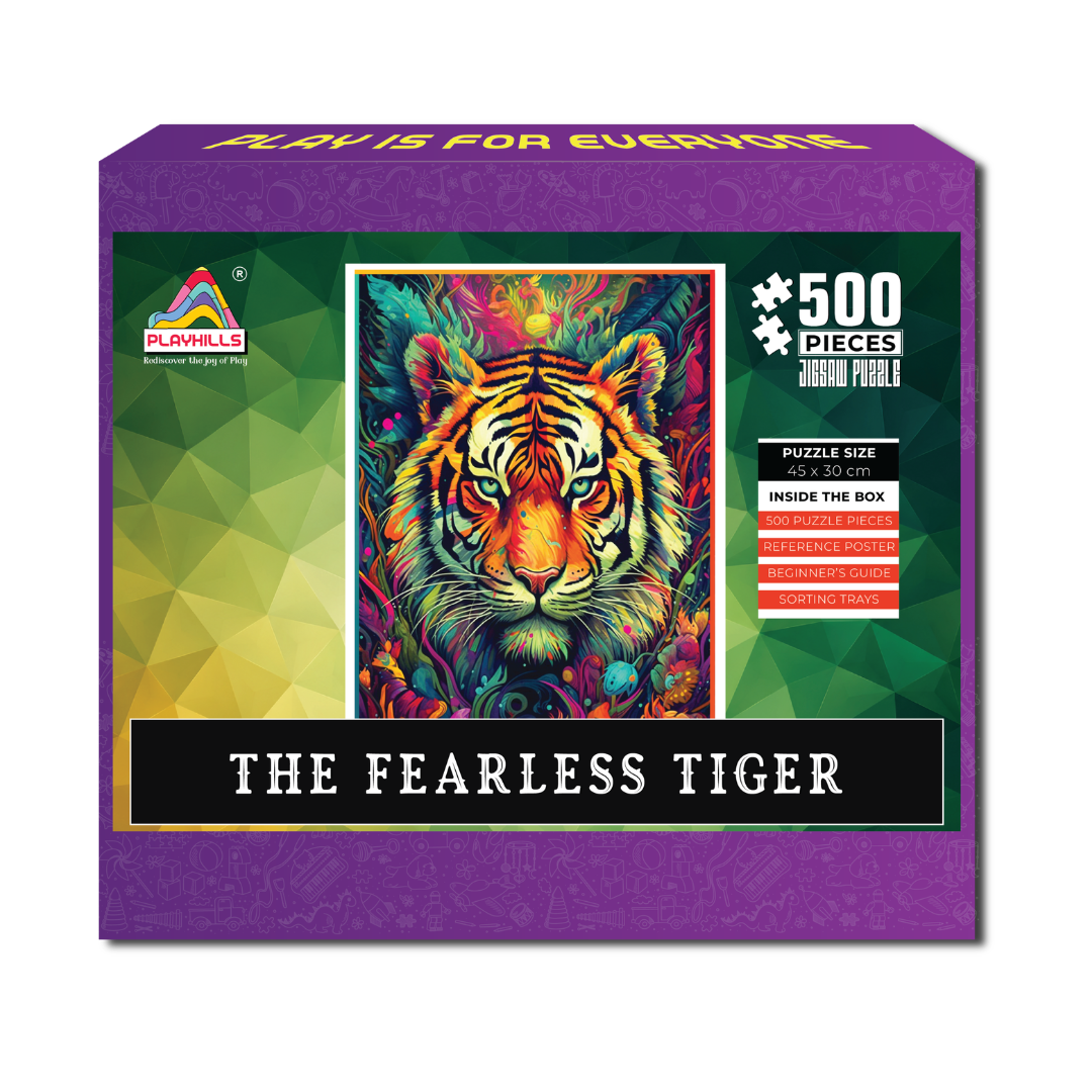 The Fearless Tiger 500-Piece Wooden Jigsaw Puzzle by Playhills