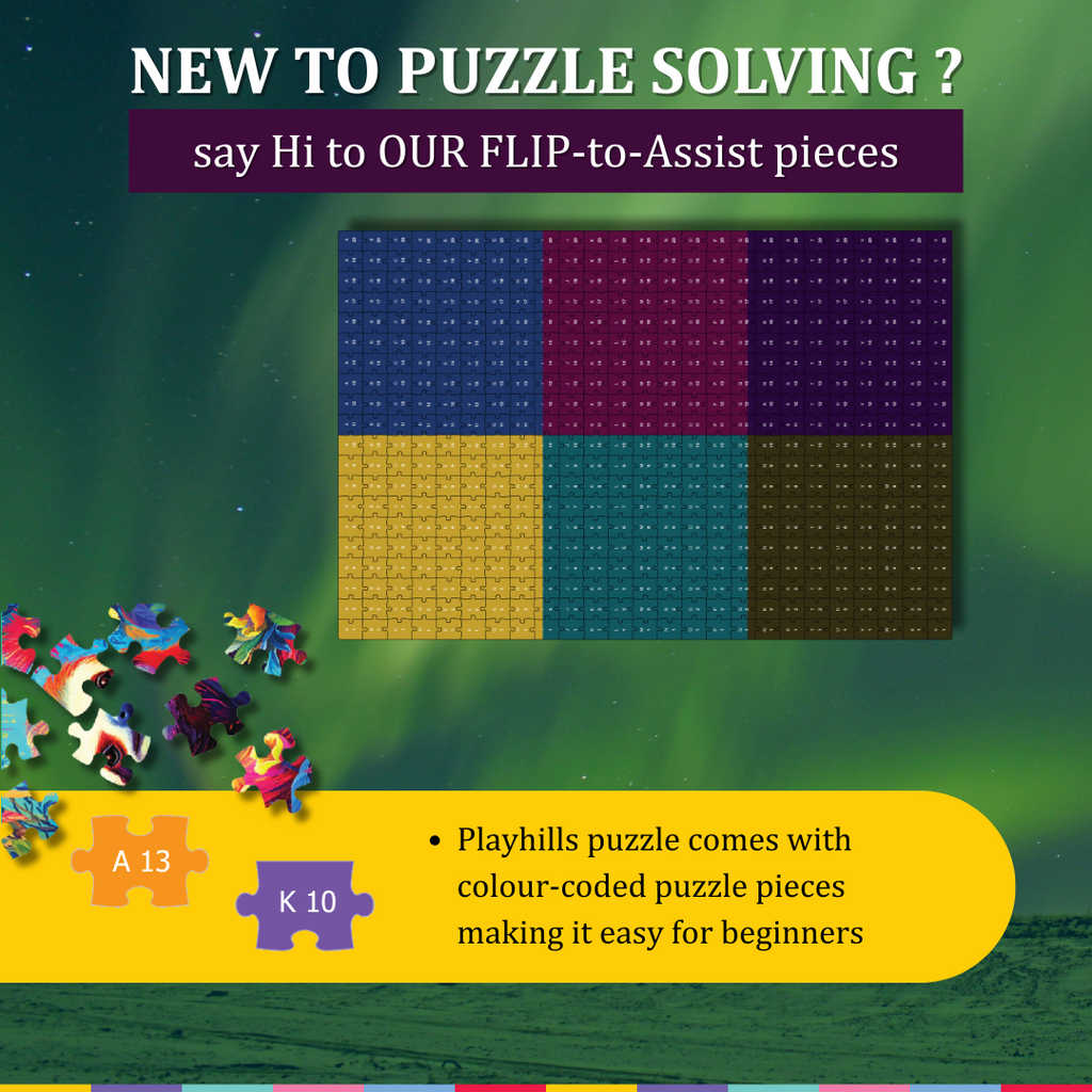 Playhills Aurora Borealis | Northern Lights Landscape Jigsaw Puzzle 300 pcs for Kids Age 8+ years