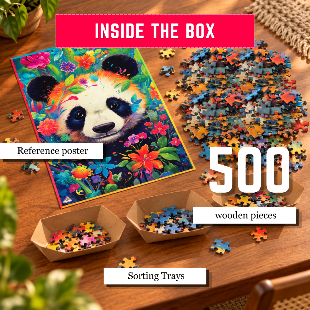 The Bambootiful Panda 500-Piece Wooden Jigsaw Puzzle by Playhills