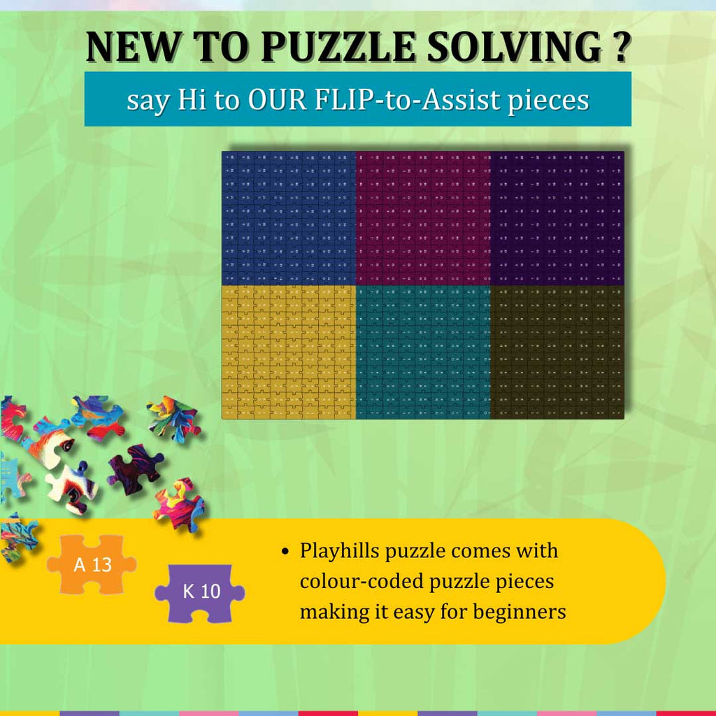 Playhills Spirit Animal The Bambootiful Panda, 500 pc Jigsaw Puzzle | Mind Relaxing, Screen free play for Children and Adults Age 13+ Years