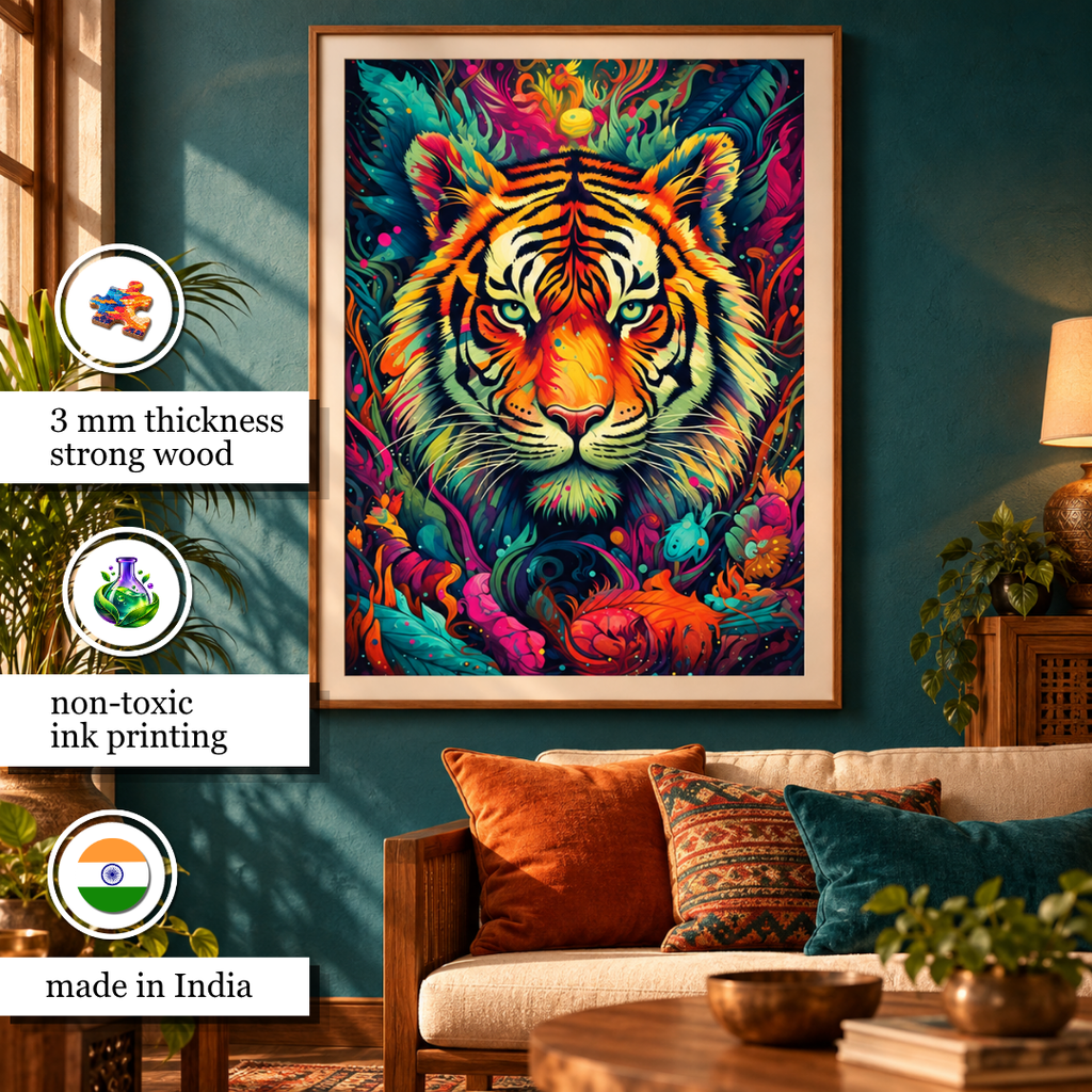 Playhills | The Fearless Tiger 500-Piece Wooden Jigsaw Puzzle