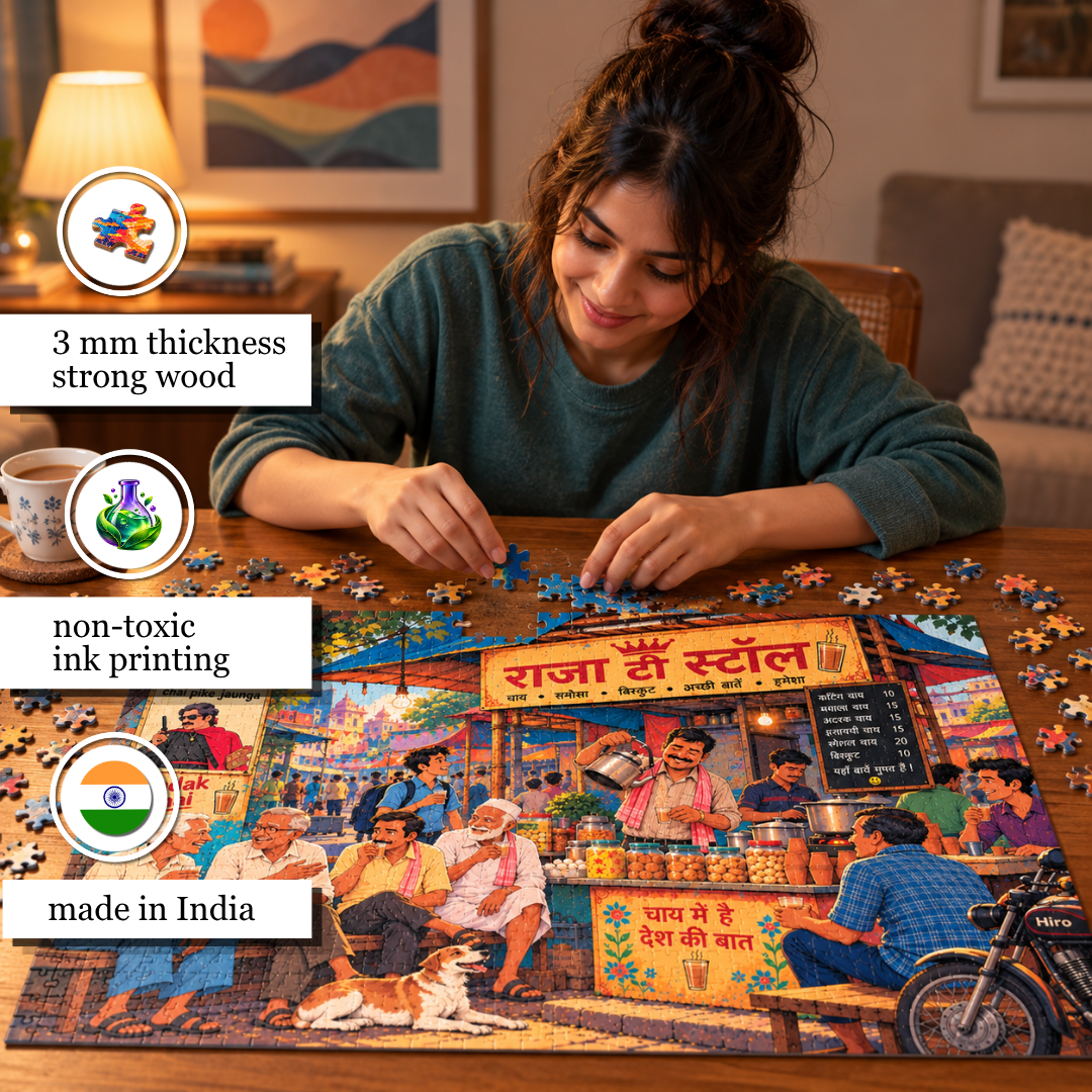 Playhills | The Great Indian Tea Stall Wooden 500 pieces Jigsaw Puzzle