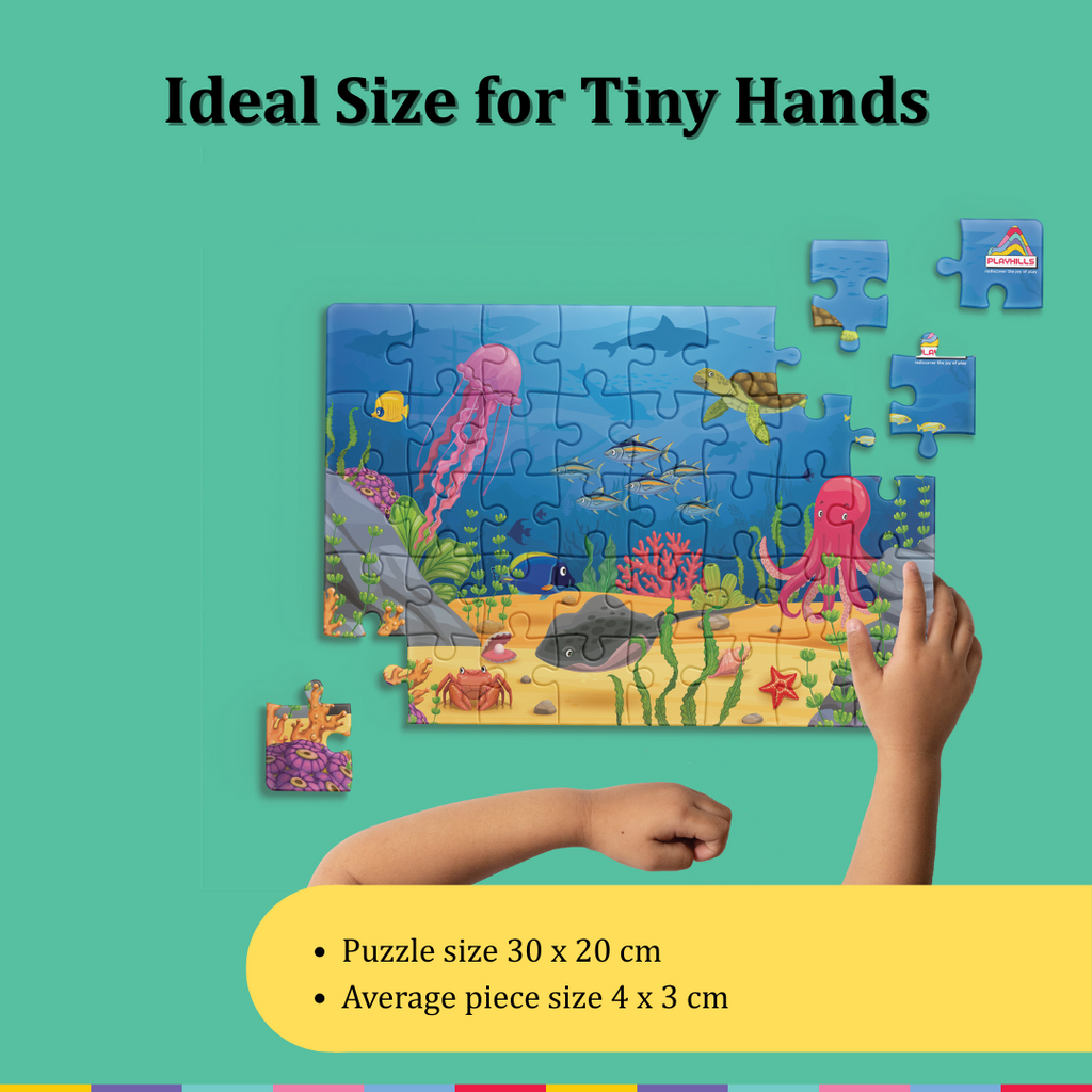 Sea Animals Beautiful Ocean Life, Wooden Jigsaw Puzzle 60 Pieces for Kids 3+ years