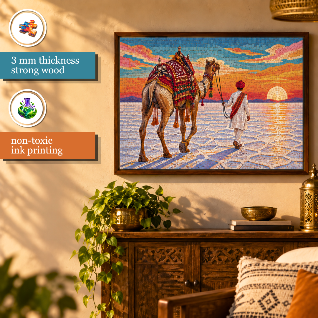 Playhills The Great White Desert of India, Wooden 500 piece Jigsaw Puzzle