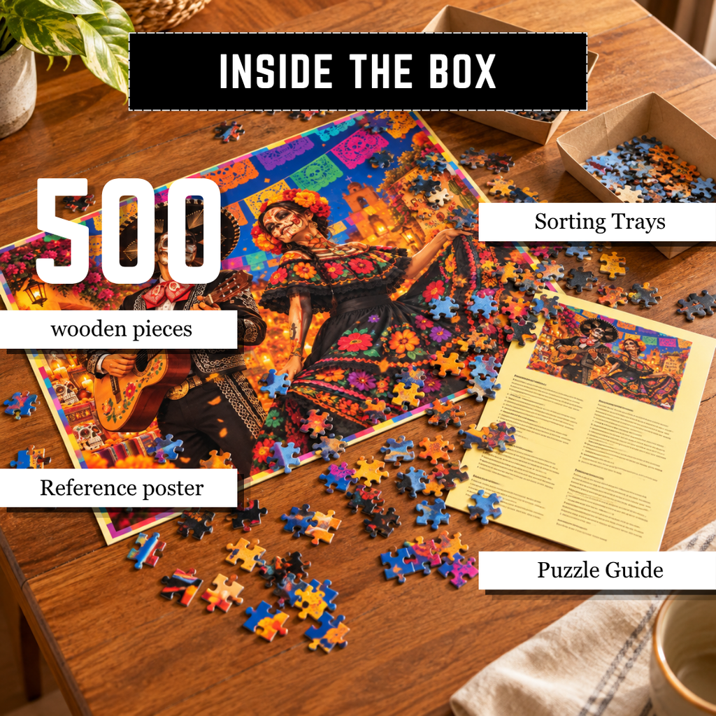 Playhills The Great Mexican Festival Dia De Los Muertos Wooden 500 piece Jigsaw Puzzle