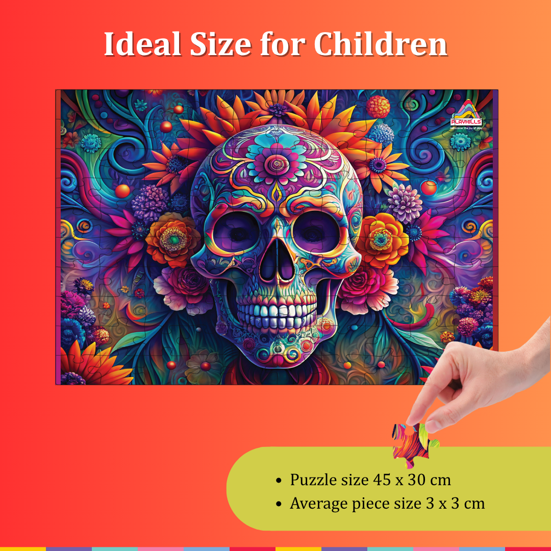 Playhills Mexican Festival Day of The Dead, Abstract Design Jigsaw Puzzle 252 pieces for Kids 8+ Years