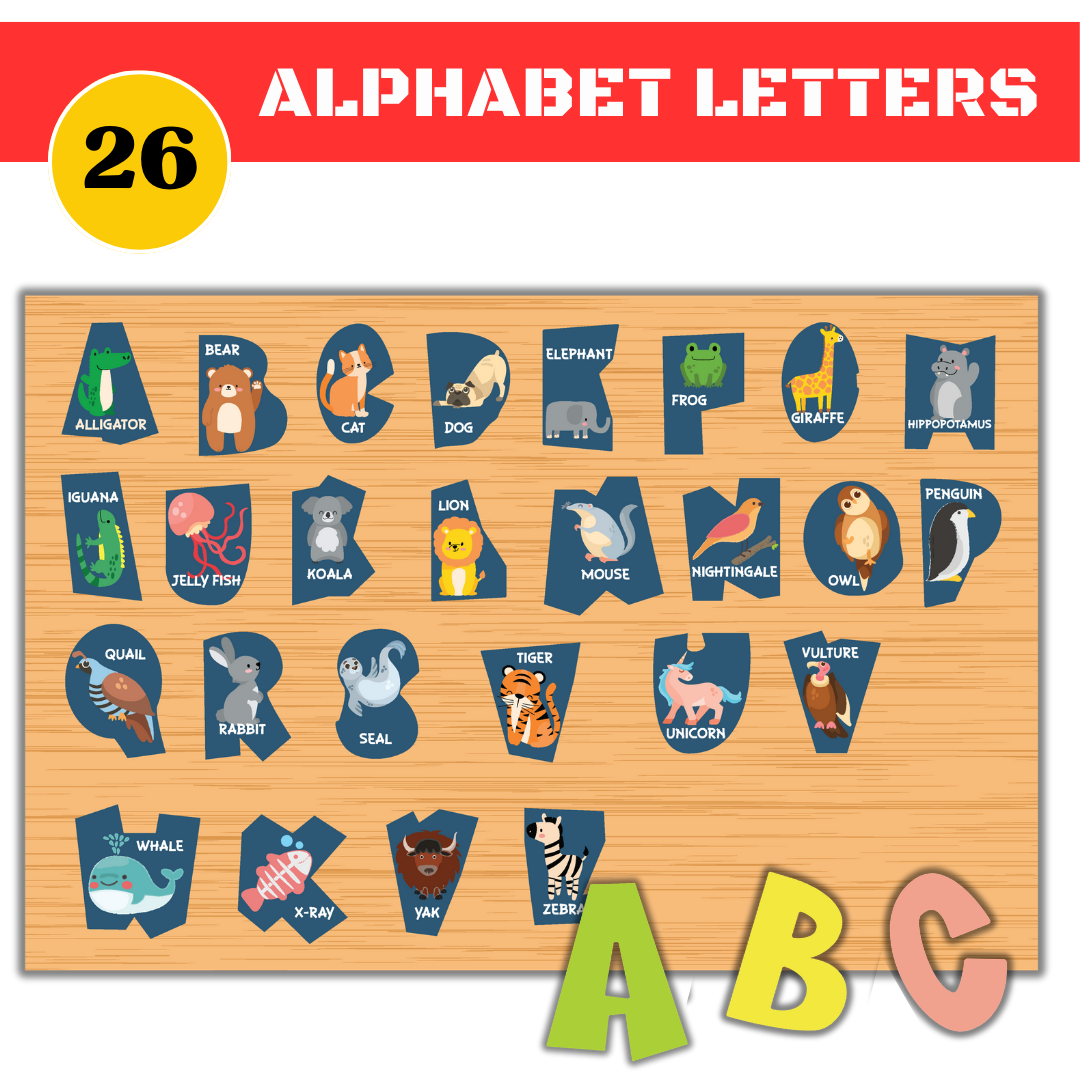 Playhills Combo Learning Board ABCD + Number + Shapes Wooden Puzzle Activity Set