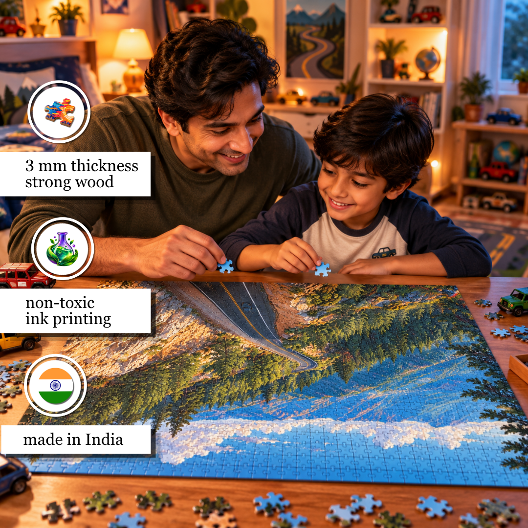 Playhills The Great Mountain Road, 300 pieces Wooden Jigsaw Puzzle