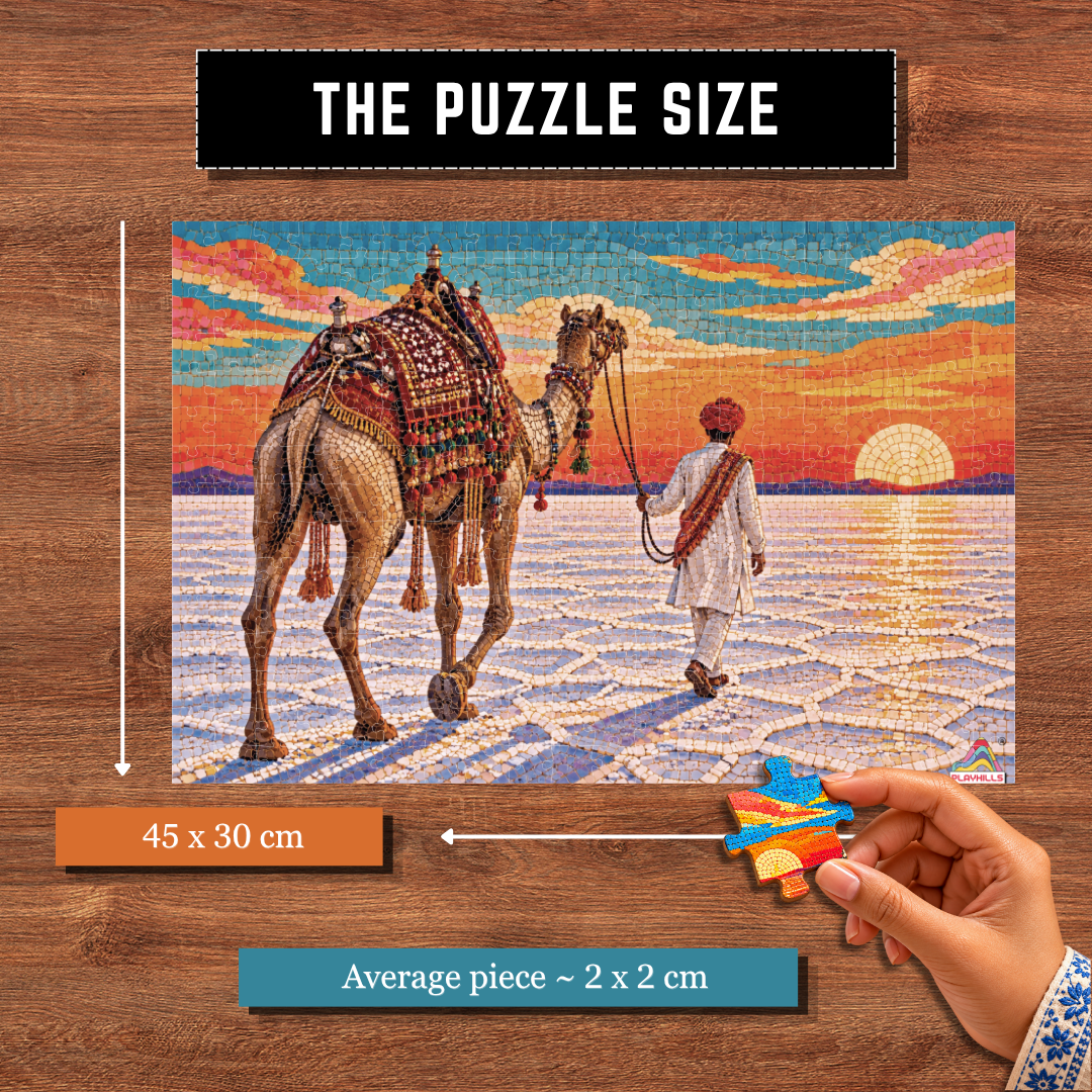 Playhills The Great White Desert of India, Wooden 500 piece Jigsaw Puzzle