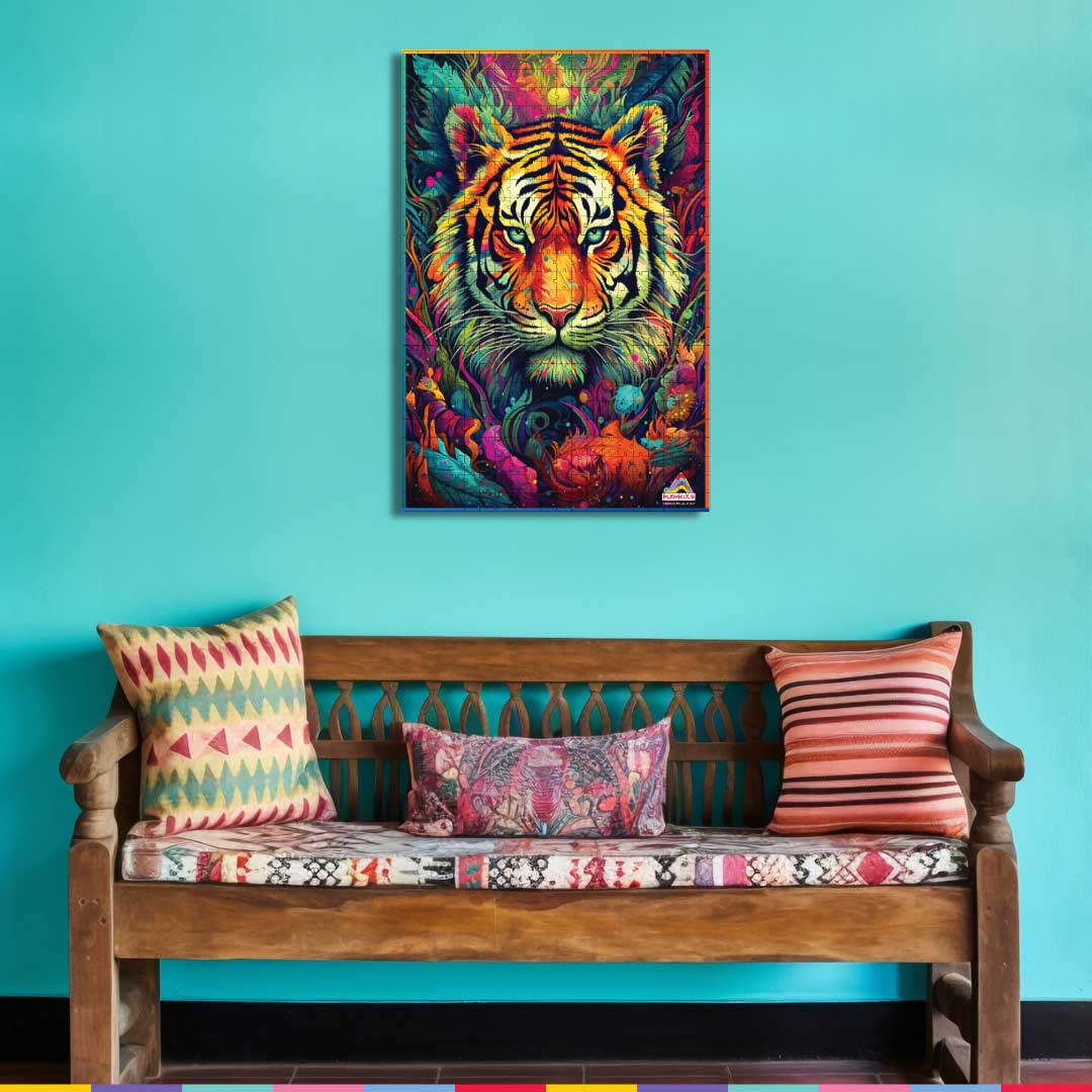 Playhills Spirit Animal The Fearless Tiger, 500 pcs Jigsaw Puzzle | Mindful Relaxing and Screen Free Play for Children and Adults Age 13+ Years