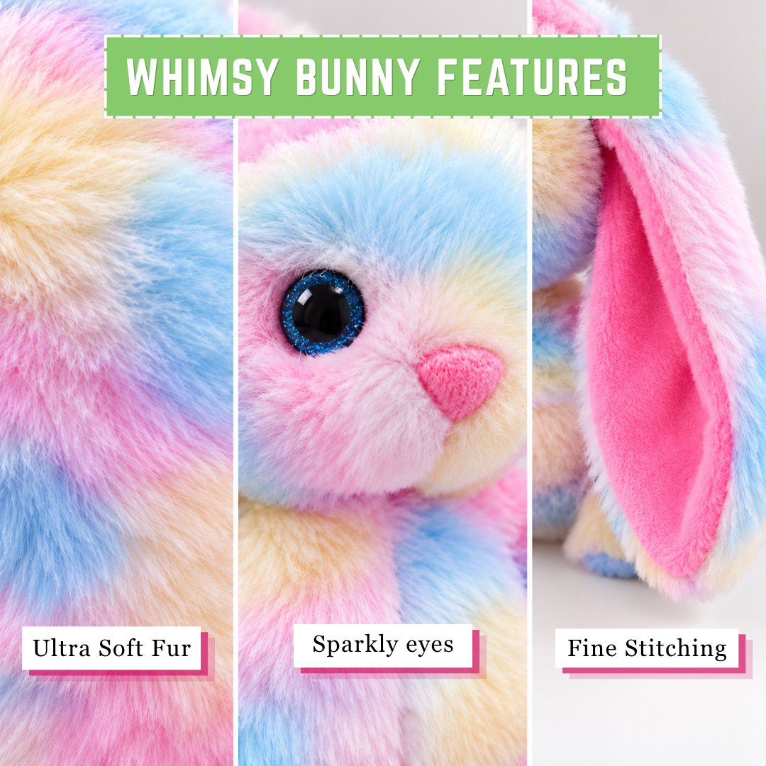 Playhills Whimsy Cute Rabbit Rainbow Multicolored Soft-toy-plushie