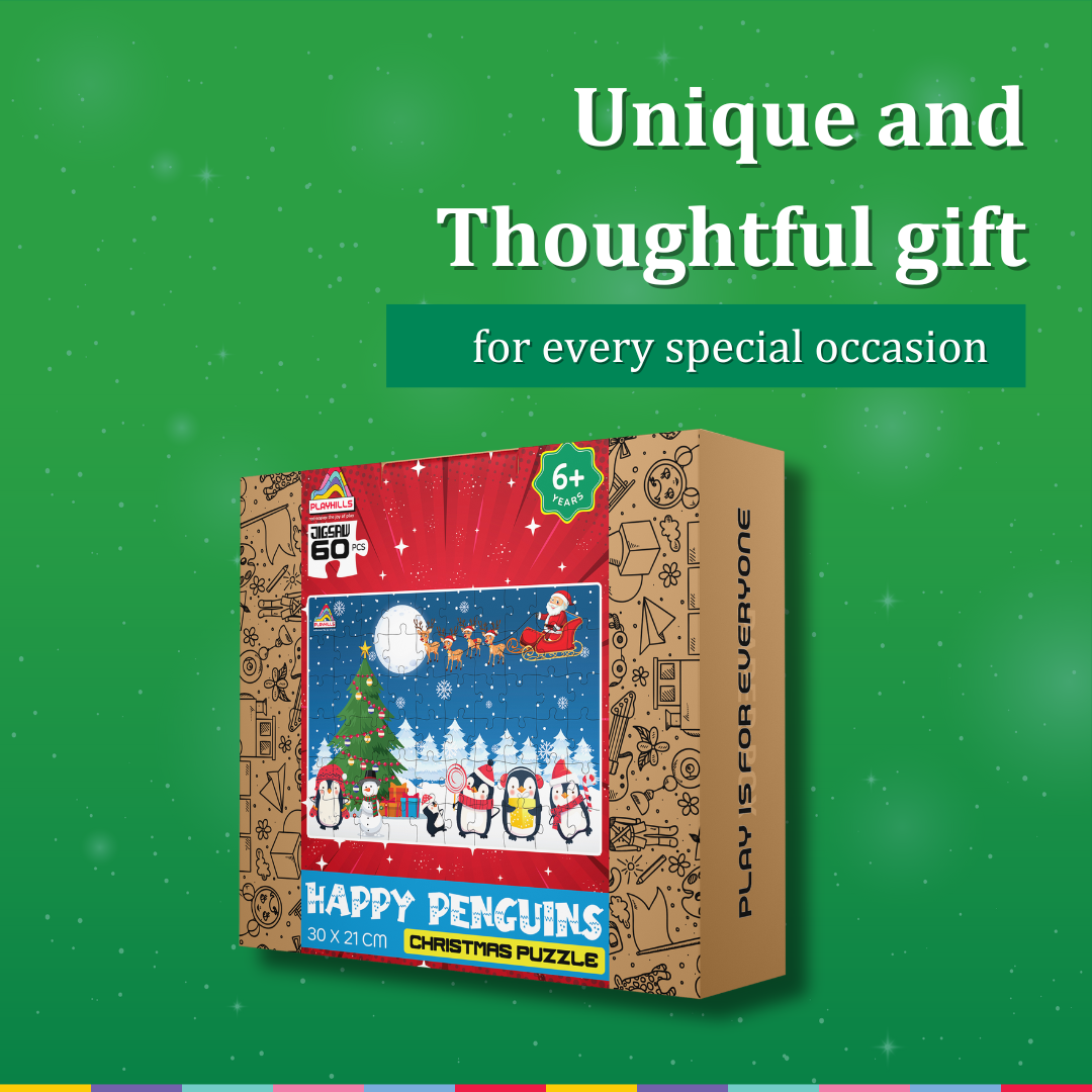 Playhills Happy Penguin Family - 60 pc Christmas Puzzle for Kids age 3+ years