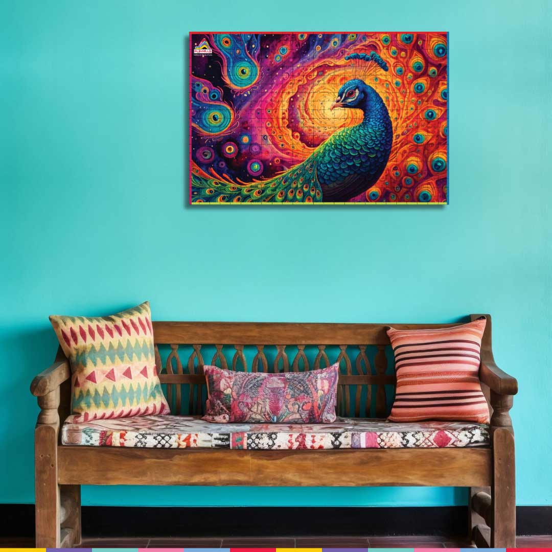 The Precious Peacock (500 Pieces) Spirit Animal Jigsaw Puzzle by Playhills for Children and Adults 13+ Years| Mindful and Relaxing | Family Activity Games