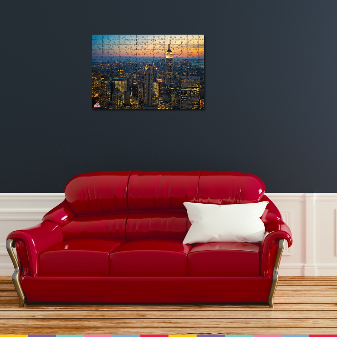 Playhills Skyline City Buildings, New York Manhattan City Landscape Jigsaw Puzzle 300 pcs for Kids Age 8+ years