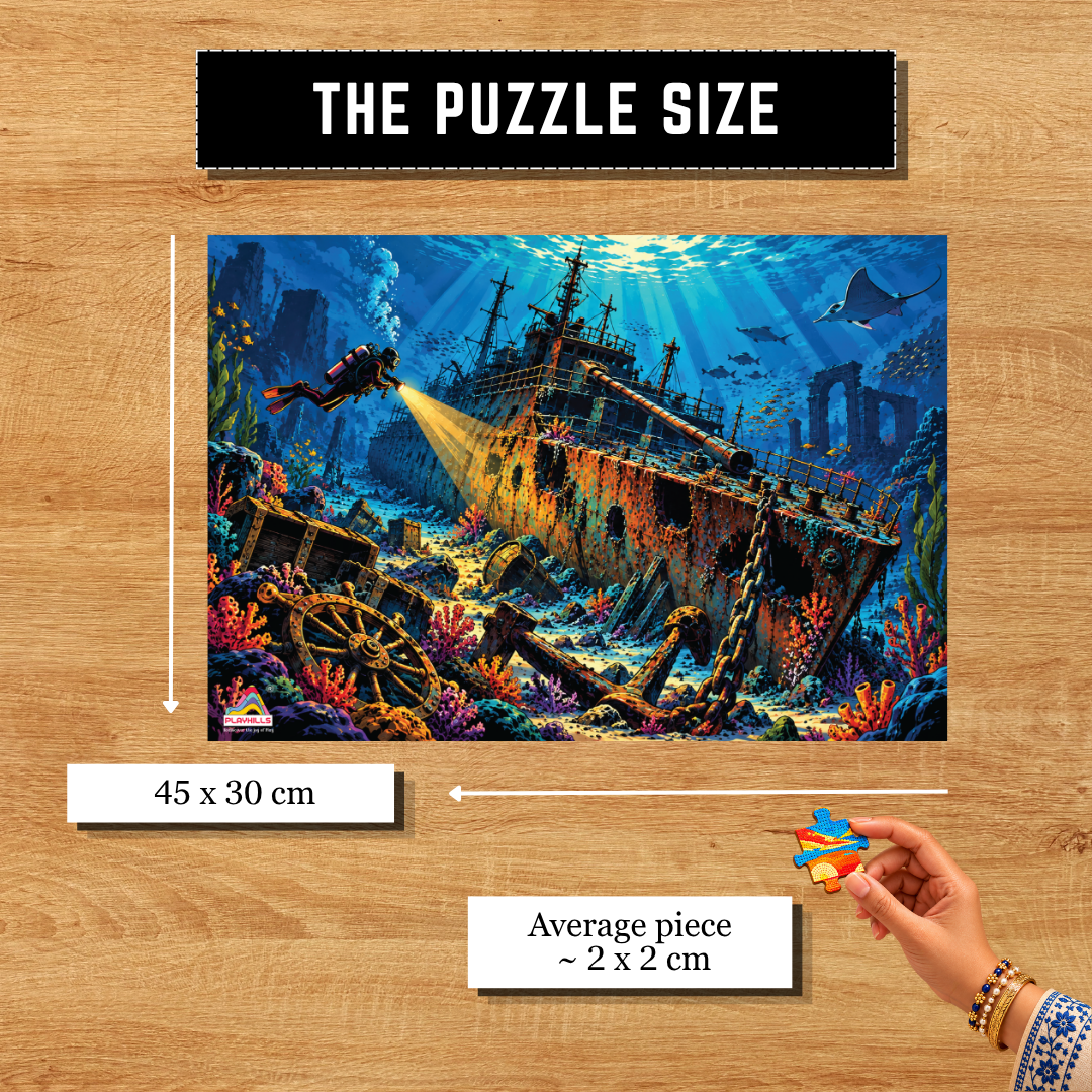 Playhills | The Lost Shipwreck in the Ocean, Wooden 500 piece Jigsaw Puzzle
