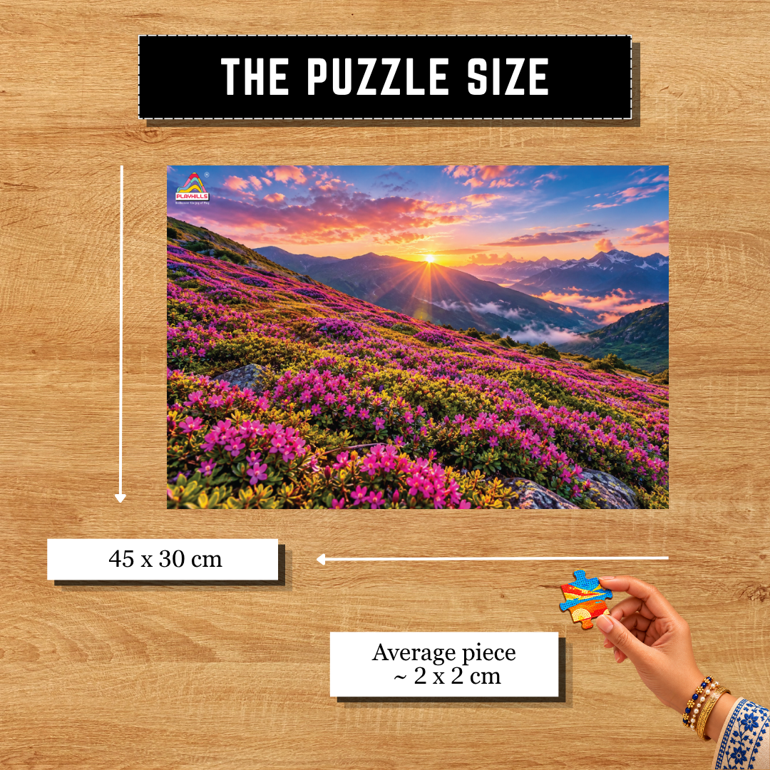 Playhills The Sunrise in Flower Valley, 300-pieces Wooden Jigsaw Puzzle