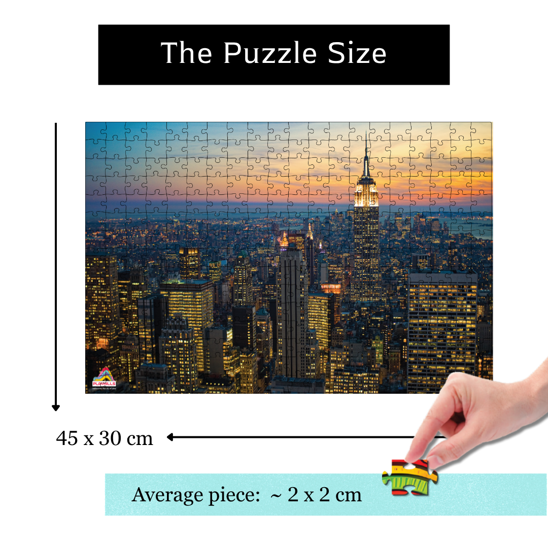 New York Manhattan Skyline, 300-pieces Wooden Jigsaw Puzzle