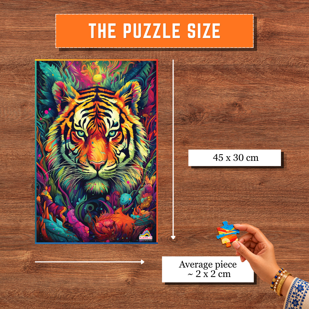 Playhills | The Fearless Tiger 500-Piece Wooden Jigsaw Puzzle