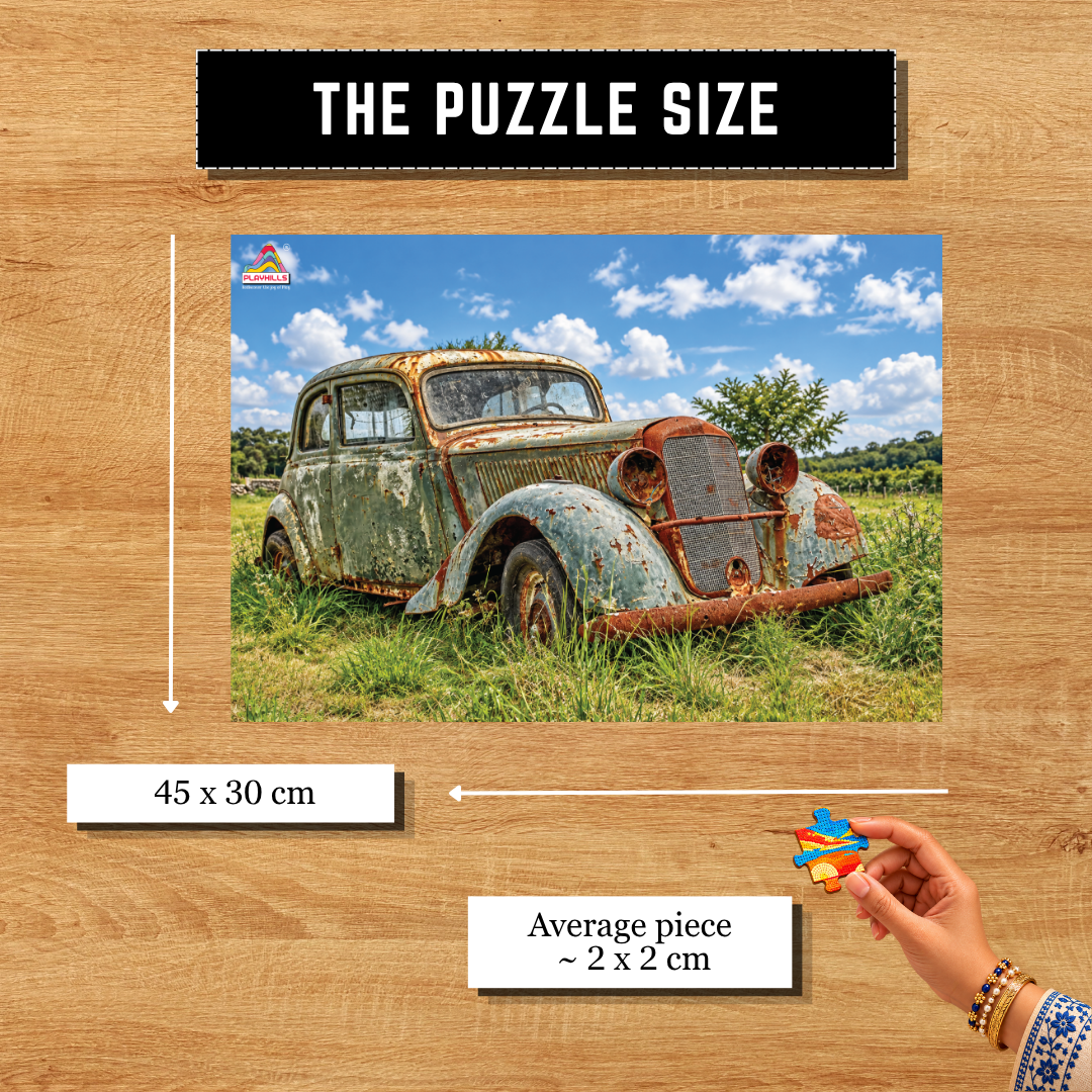 Playhills | The Vintage Rustic Car Wooden Jigsaw 300 piece puzzle