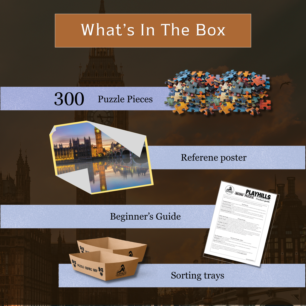 Playhills | The Big Ben London – 300-Piece Wooden Jigsaw Puzzle