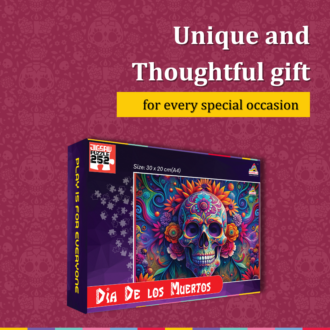 Playhills Mexican Festival Day of The Dead, Abstract Design Jigsaw Puzzle 252 pieces for Kids 8+ Years
