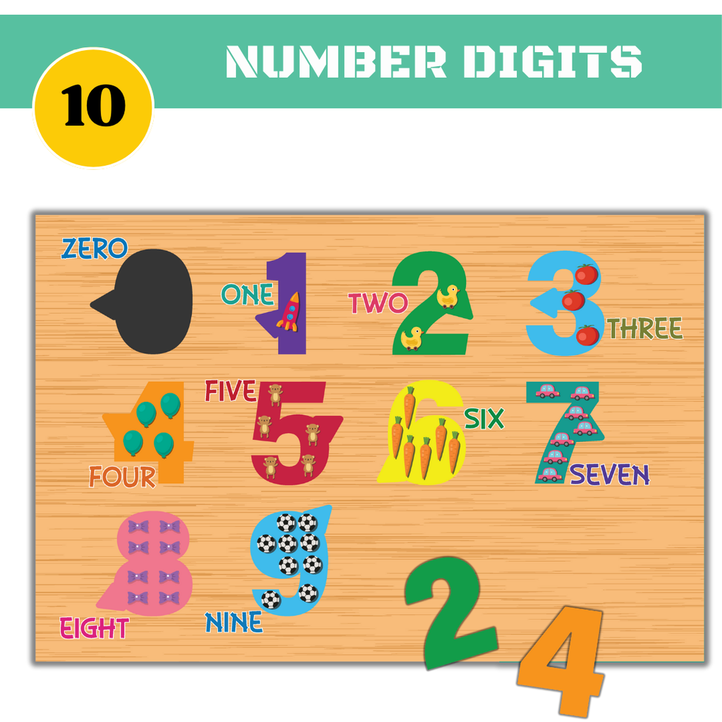 Playhills Combo Learning Board ABCD + Number + Shapes Wooden Puzzle Activity Set