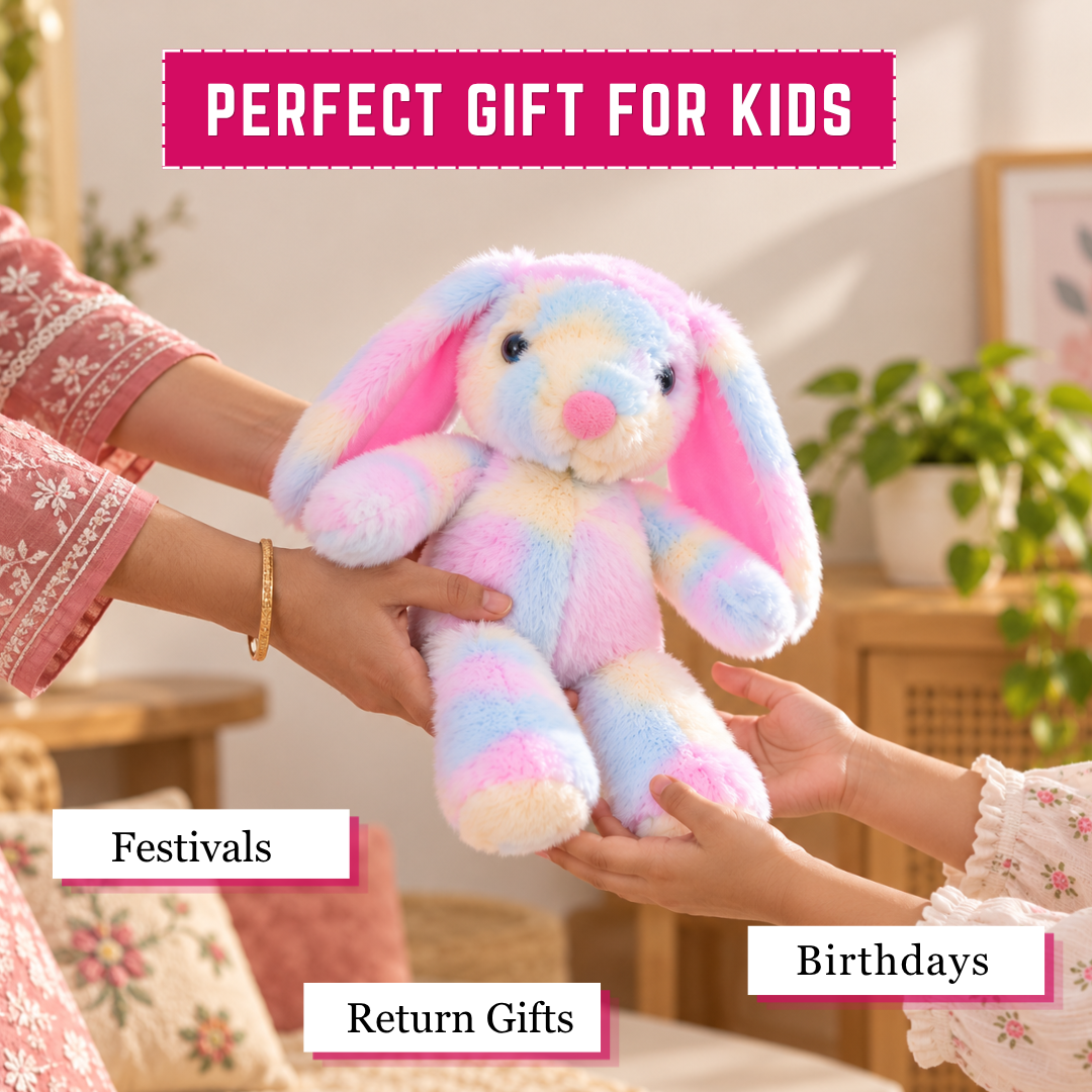 Playhills Whimsy Cute Rabbit Rainbow Multicolored Soft-toy-plushie