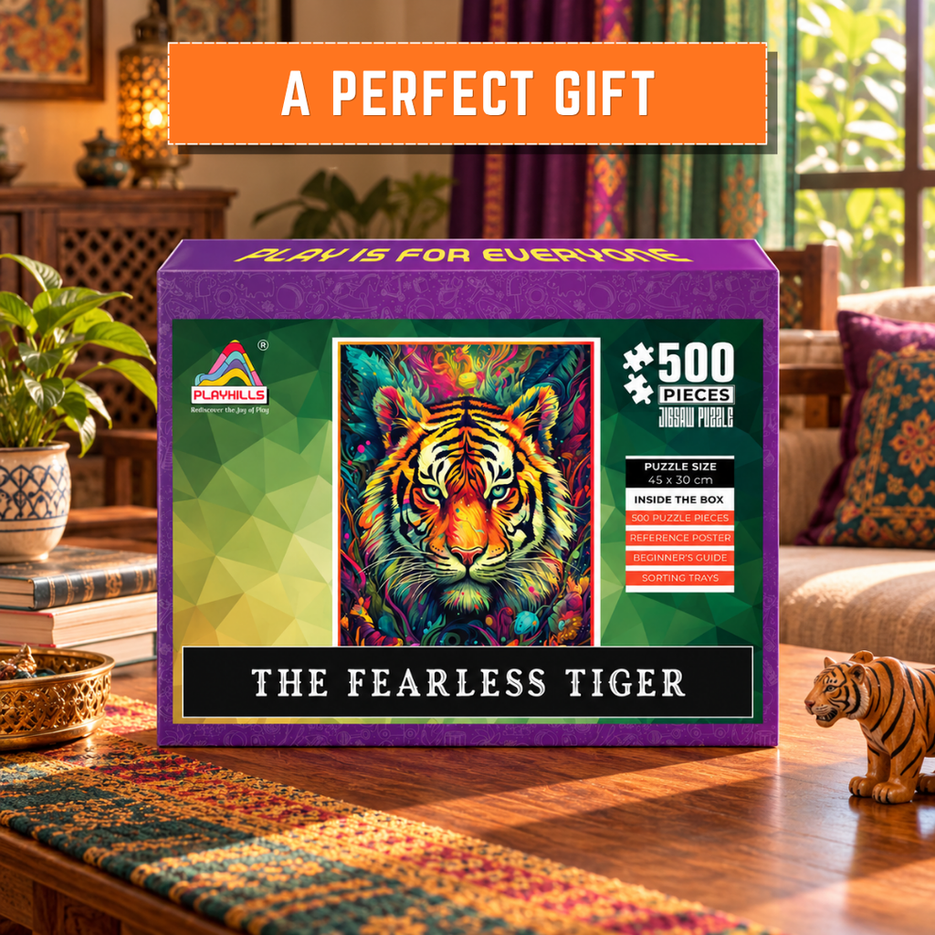 Playhills | The Fearless Tiger 500-Piece Wooden Jigsaw Puzzle