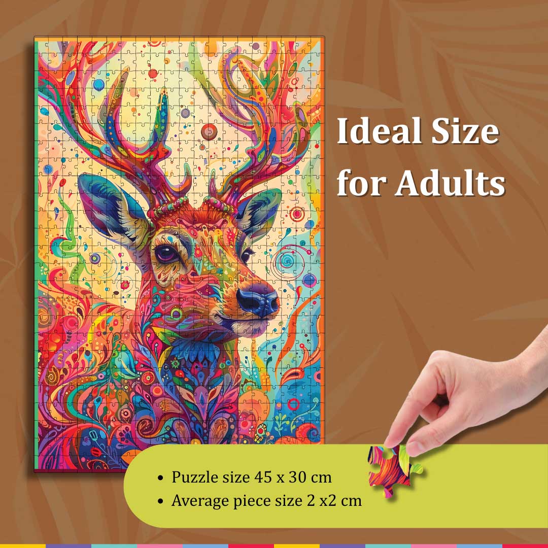 Playhills Spirit Animal The Majestic Deer Jigsaw Puzzle, 500 pc Jigsaw Puzzle | Mindful Relaxing, Screen free Play for Children and Adults 13+ years