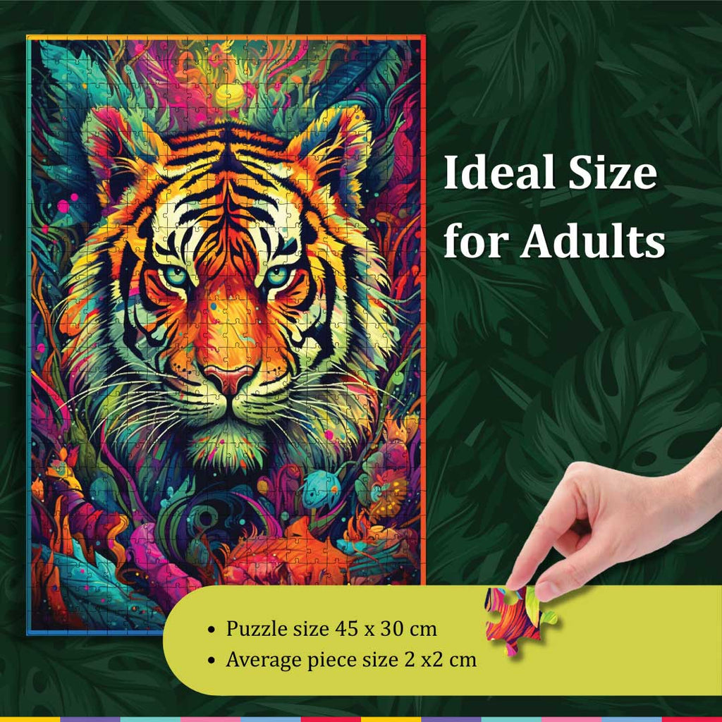Playhills Spirit Animal The Fearless Tiger, 500 pcs Jigsaw Puzzle | Mindful Relaxing and Screen Free Play for Children and Adults Age 13+ Years