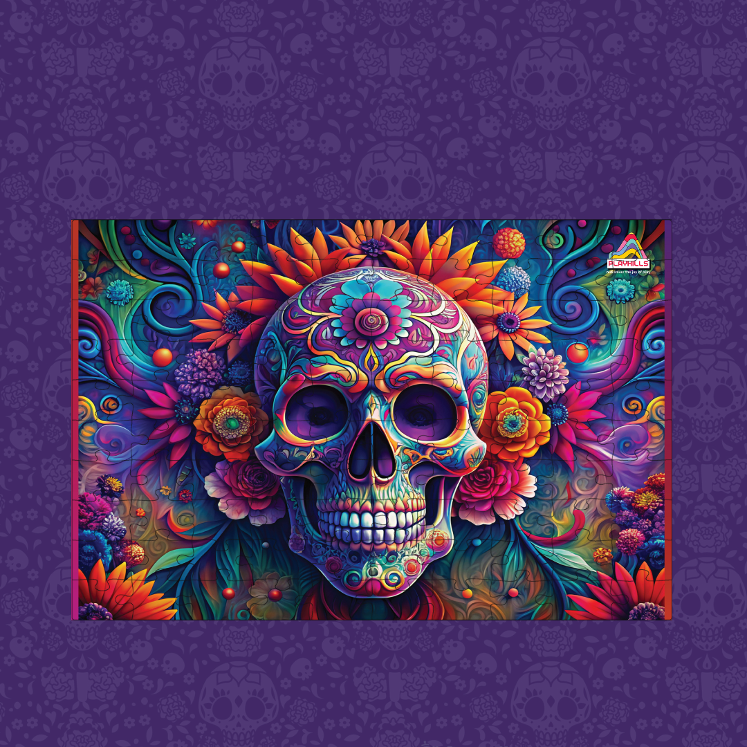 Playhills Mexican Festival Day of The Dead, Abstract Design Jigsaw Puzzle 252 pieces for Kids 8+ Years