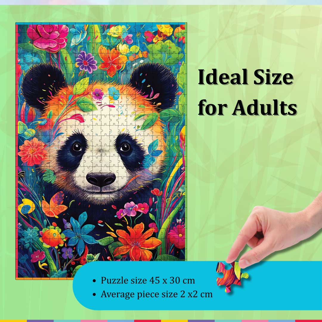 Playhills Spirit Animal The Bambootiful Panda, 500 pc Jigsaw Puzzle | Mind Relaxing, Screen free play for Children and Adults Age 13+ Years