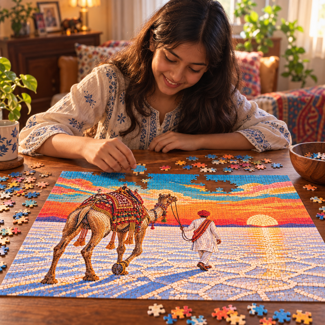 Playhills The Great White Desert of India, Wooden 500 piece Jigsaw Puzzle