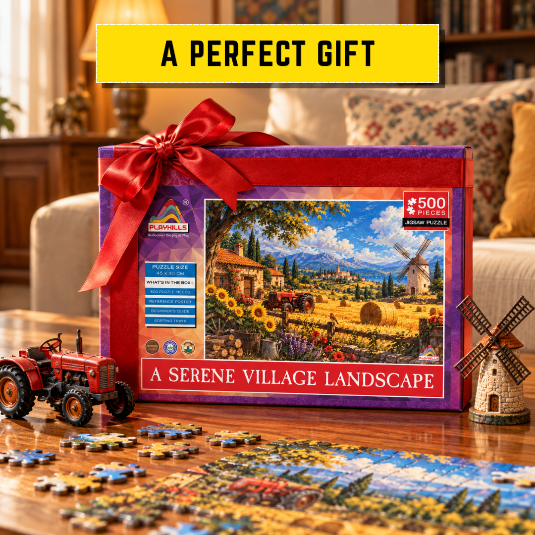 Playhills | The Serene Village Countryside Wooden 500 pieces Jigsaw Puzzle