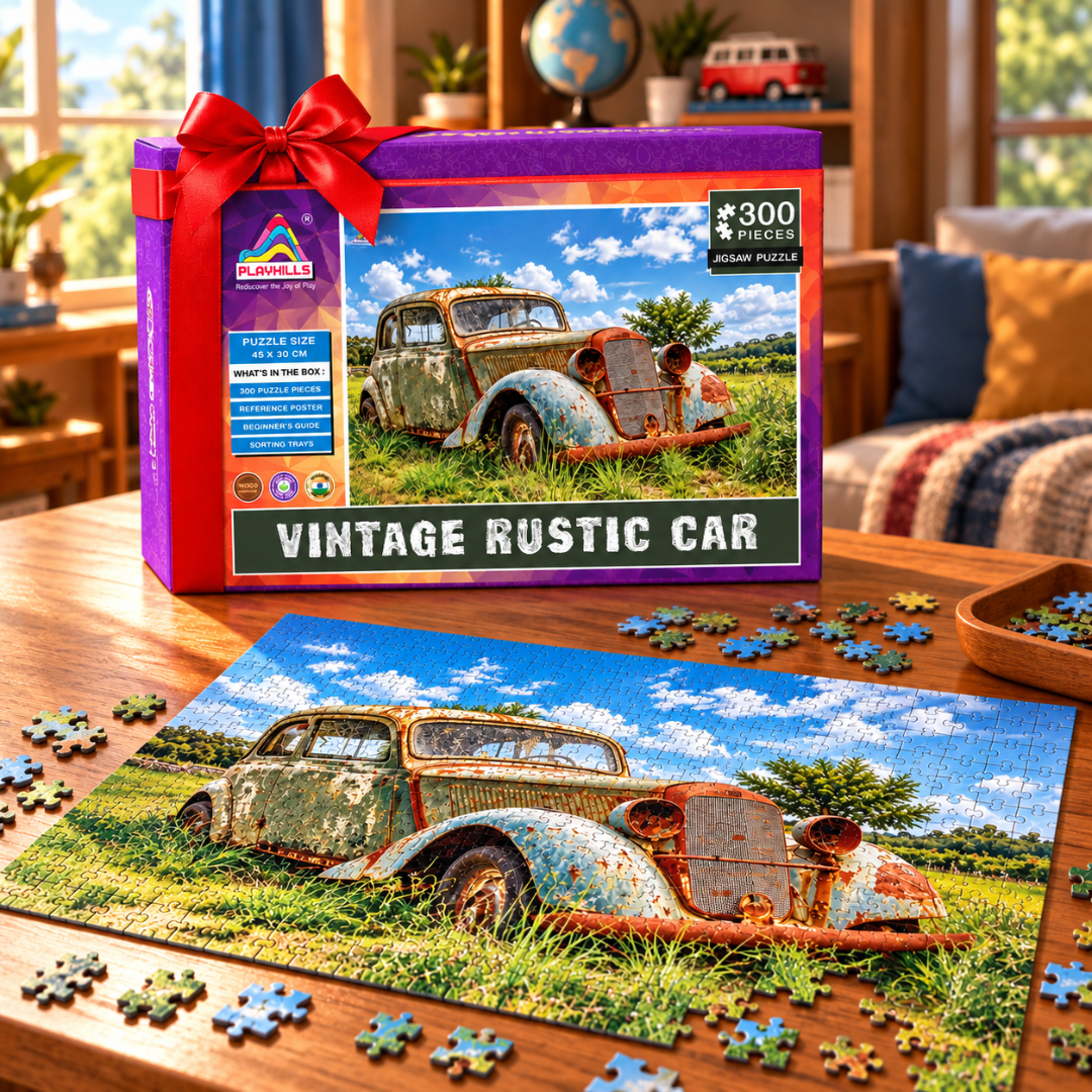 Playhills | The Vintage Rustic Car Wooden Jigsaw 300 piece puzzle