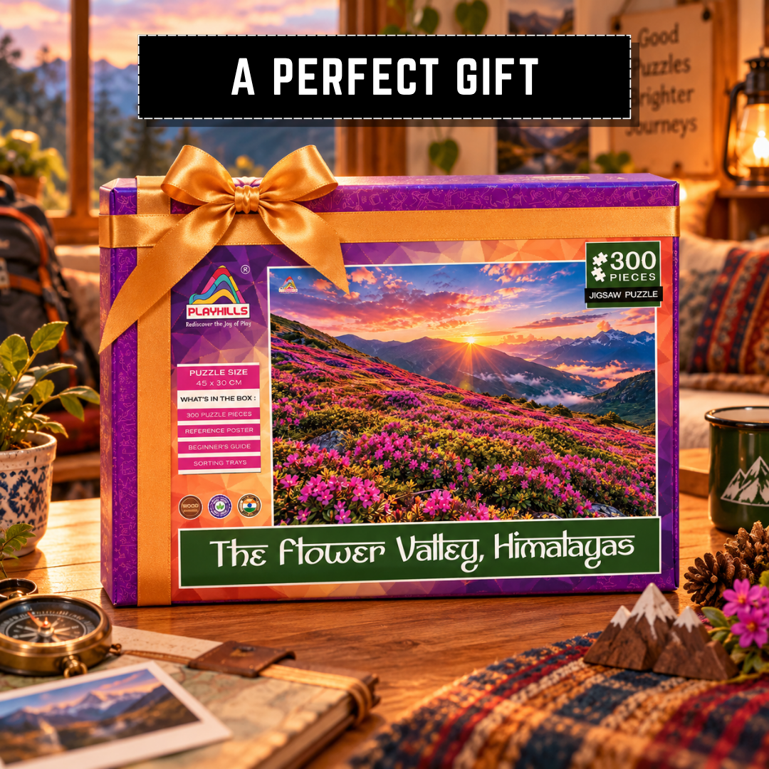 Playhills The Sunrise in Flower Valley, 300-pieces Wooden Jigsaw Puzzle