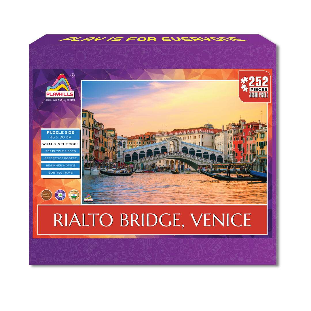 Playhills Rialto Bridge Venice, 252-Piece Wooden Jigsaw Puzzle
